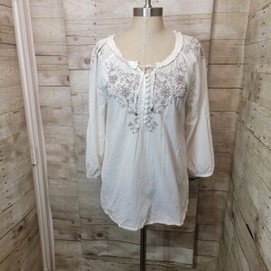 Nax white boho blouse